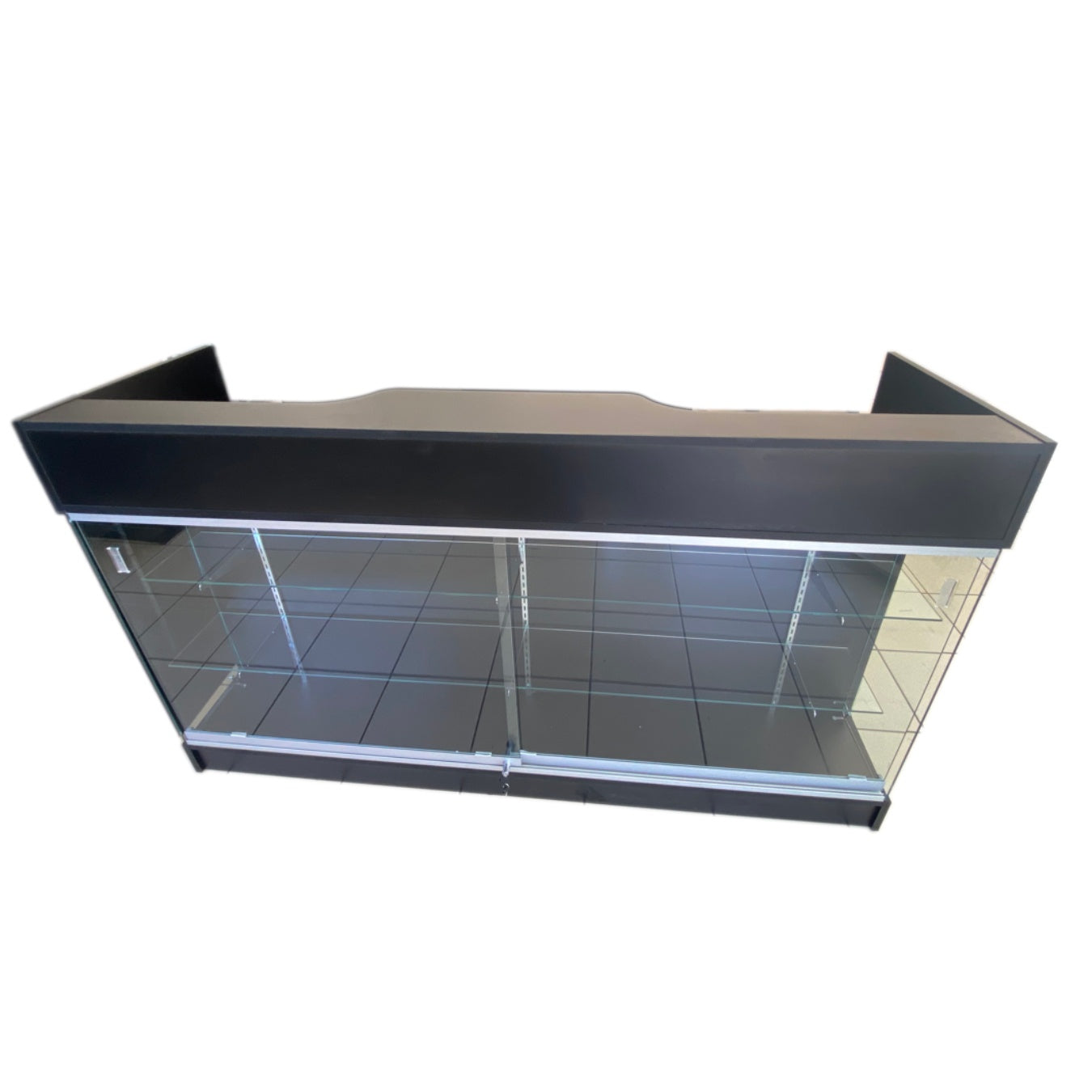 6ft Cash Register Stand W/ glass front sliding