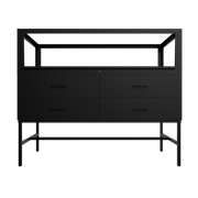 Deluxe Glass Showcase Display Cabinet with Storage (Matte Black)