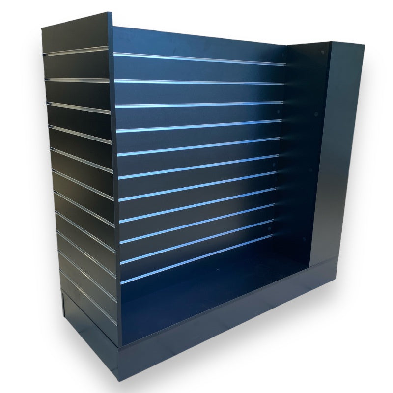 Slatwall H-Unit with Glass Case, Aluminum Inserts