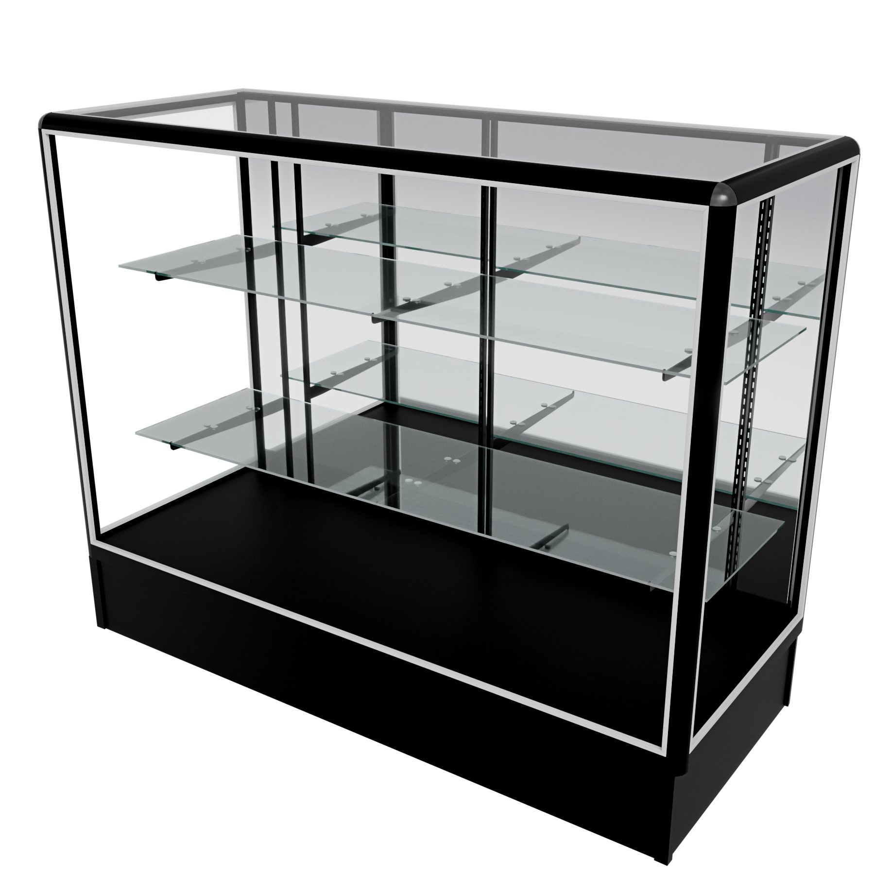 Radius Edge 4ft Showcase with Mirrored Doors