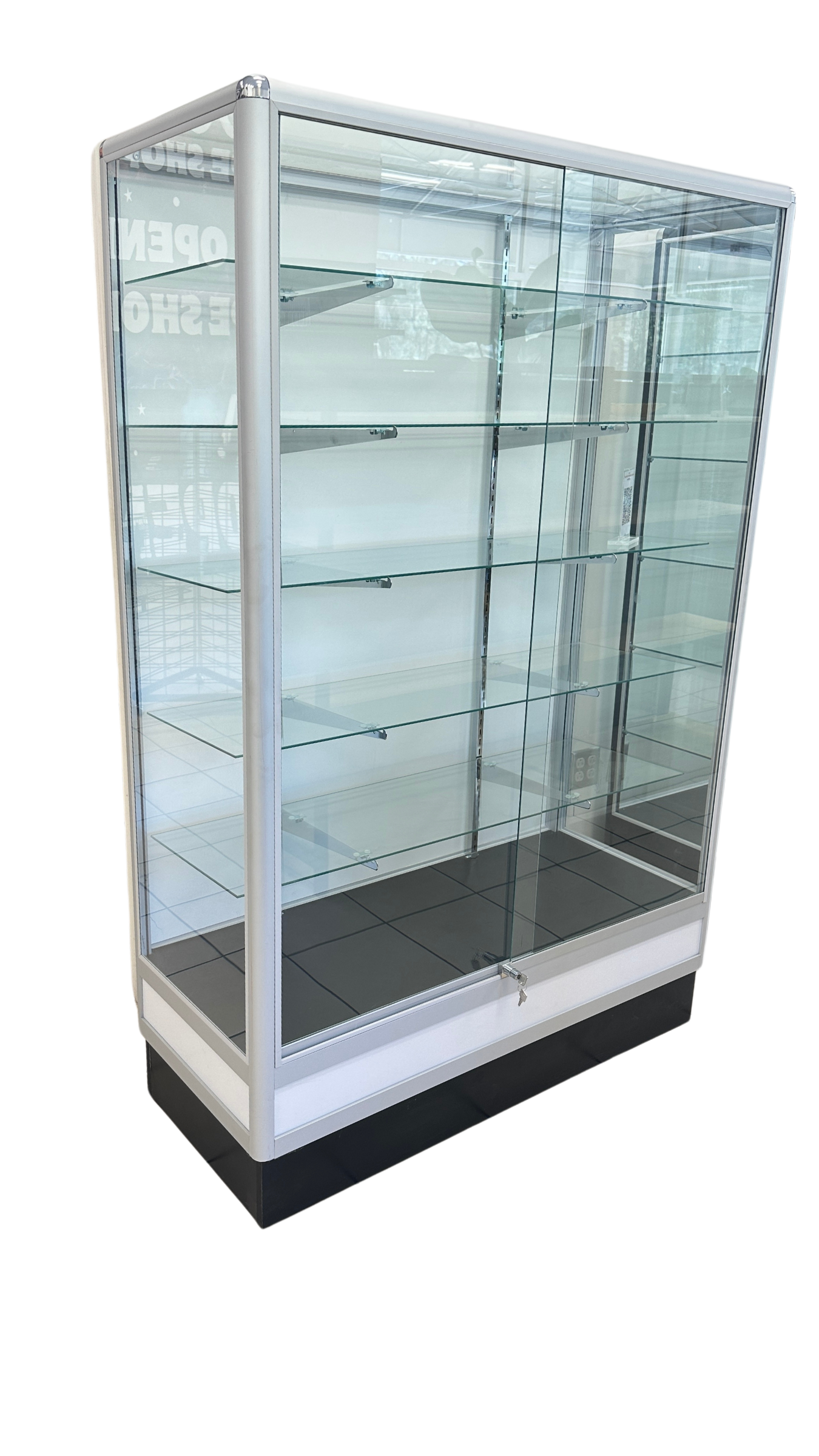 *Trophy Wallcase 4ft Silver Radius Edge