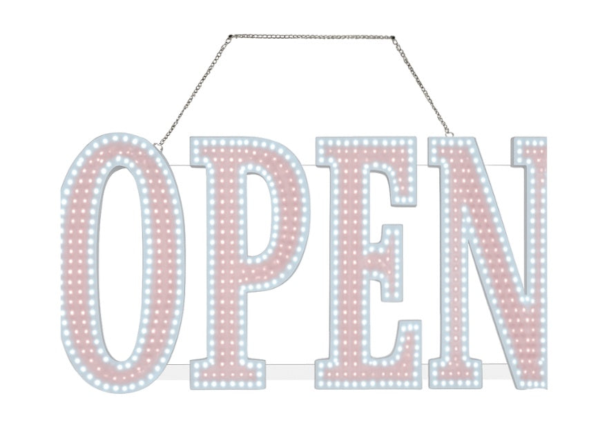 SIGN LED Open 48 x 17  White & Red