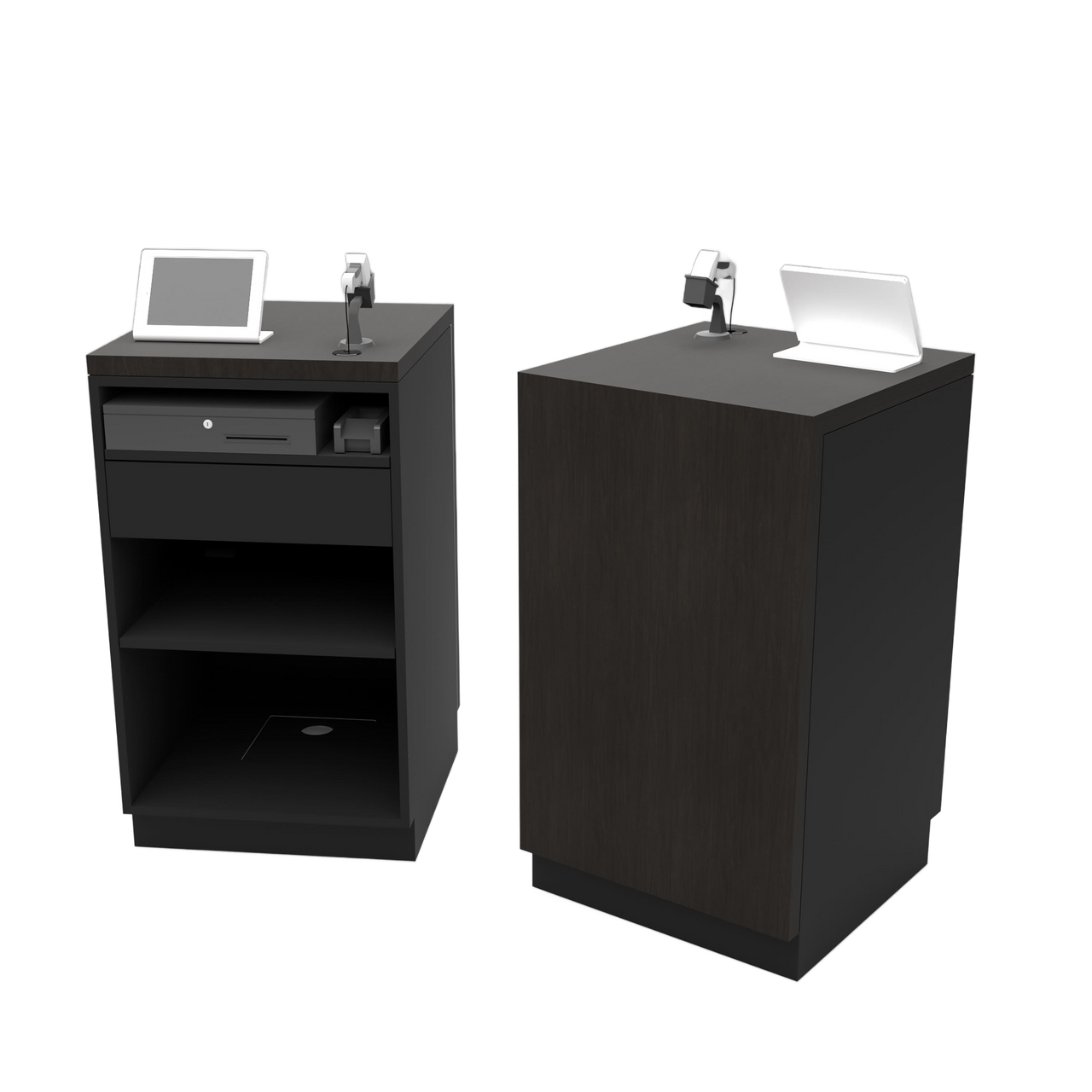 Deluxe 24" Cash Wrap Checkout Retail Counters - Black