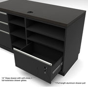 Deluxe POS Retail Checkout Counters - 55" Wide - Black