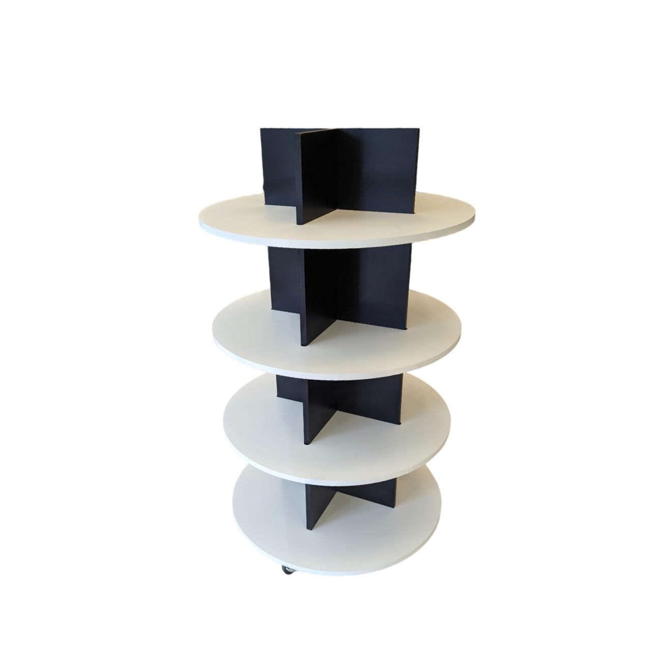 Island Table 4 Tier Round Merchandiser / black & white