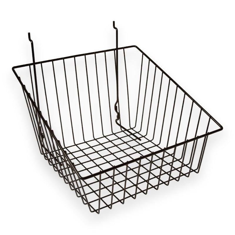 12" Sloped Wire Basket for Slatwall/Gridwall (6 Pack)