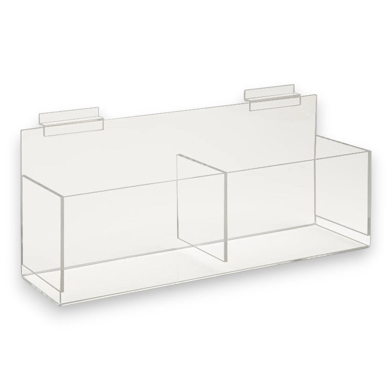 16" Acrylic Double Bin for Slatwall