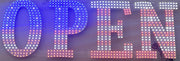 Sign LED Open National Flag